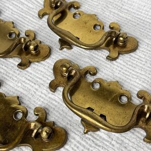 Vintage Brass Drawer Pulls - Set of 4